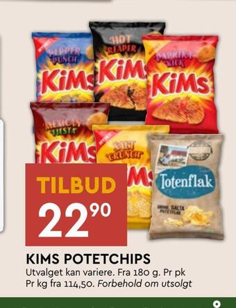 Coop Mega Kims potetchips tilbud