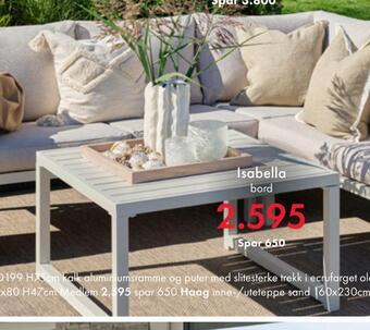 Fagmøbler Isabella bord tilbud