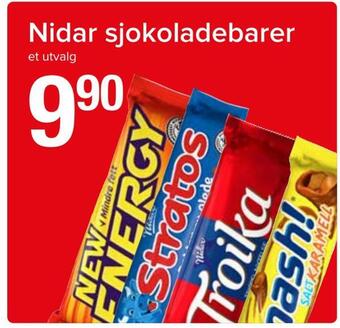 Spar Nidar sjokoladebarer tilbud