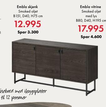 Fagmøbler Embla skjenk tilbud
