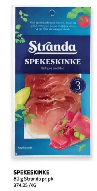 Bunnpris SPEKESKINKE 80 g Stranda tilbud