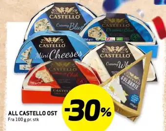 Bunnpris ALL CASTELLO OST Fra 100 g pr. stk tilbud