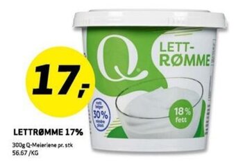 Bunnpris LETTRØMME 17% tilbud