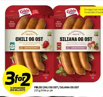 Bunnpris PØLSE CHILI OG OST/SILIANA OG OST 225 g tilbud