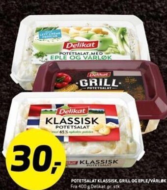 Bunnpris POTETSALAT KLASSISK, GRILL OG EPLE/VARLØK tilbud
