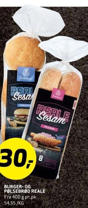 Bunnpris BURGER-OG PØLSEBRØD REALE tilbud