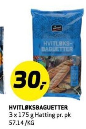 Bunnpris HVITLØKSBAGUETTER tilbud