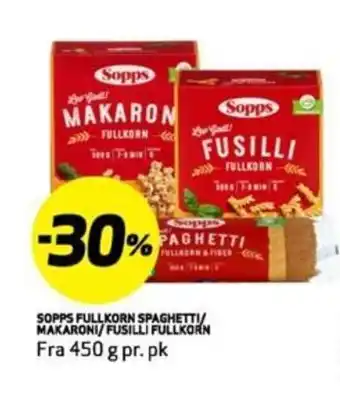 Bunnpris SOPPS FULLKORN SPAGHETTI/ MAKARONI/FUSILLI FULLKORN tilbud