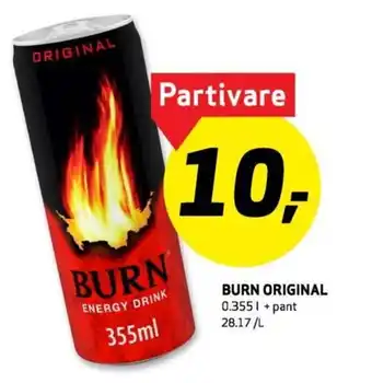 Bunnpris BURN ORIGINAL 0.355L + Pant tilbud