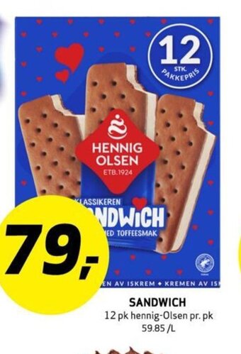 Bunnpris SANDWICH 12 pk hennig-Olsen tilbud