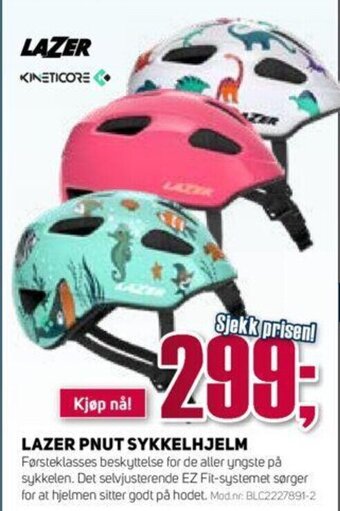 Sport 1 LAZER PNUT SYKKELHJELM tilbud
