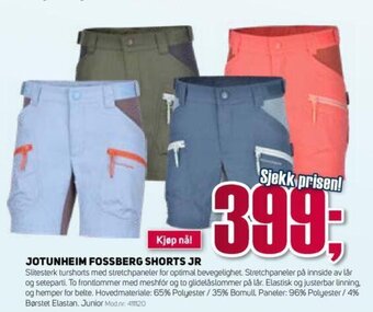 Sport 1 JOTUNHEIM FOSSBERG SHORTS JR tilbud