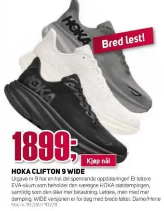 Sport 1 HOKA CLIFTON 9 WIDE tilbud