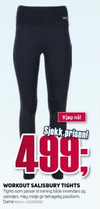 Sport 1 WORKOUT SALISBURY TIGHTS tilbud