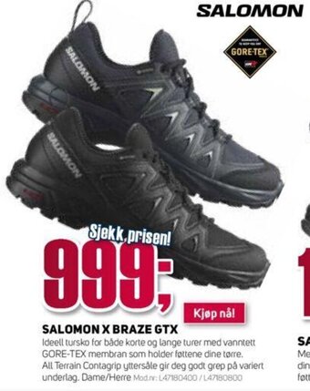 Sport 1 SALOMON X BRAZE GTX tilbud