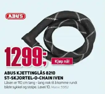 Sport 1 ABUS KJETTINGLÅS 8210 ST-SKJORTEL-O-CHAIN IVEN tilbud