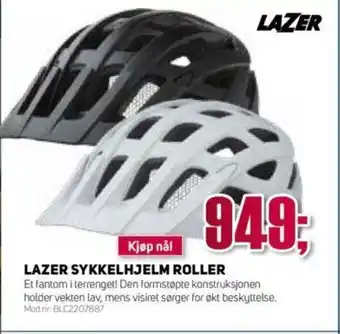 Sport 1 LAZER SYKKELHJELM ROLLER tilbud