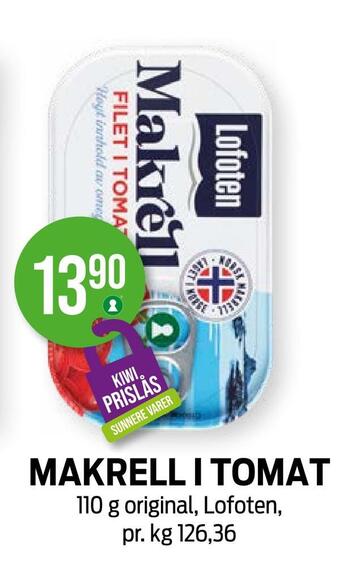 Kiwi Makrell i tomat tilbud