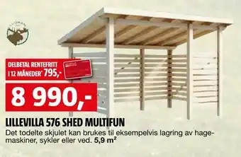 Bauhaus Lillevilla 576 shed multifun tilbud
