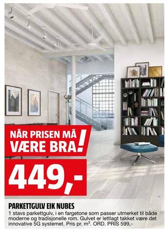 Bauhaus Parkettgulv eik nubes tilbud