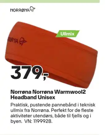 XXL Sport Norrøna norrøna warmwool2 headband unisex tilbud