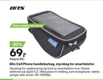 XXL Sport Bits cell phone handlebarbag, styrebag for smarttelefon tilbud