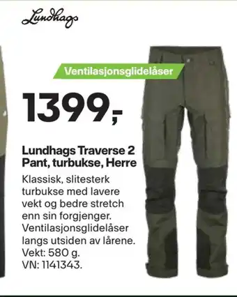 XXL Sport Lundhags traverse 2 pant, turbukse, herre tilbud