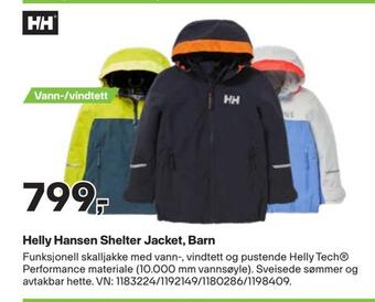 XXL Sport Helly hansen shelter jacket, barn tilbud