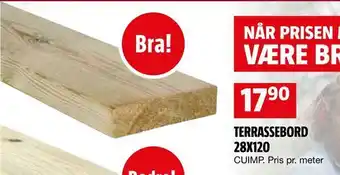 Bauhaus Terrassebord 28x120 tilbud