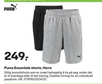 XXL Sport Puma essentials shorts, herre tilbud