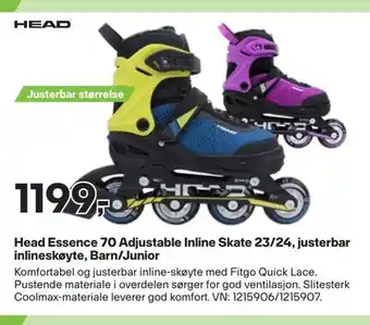 XXL Sport Head essence 70 adjustable inline skate 23/24, justerbar inlineskøyte, barn/junior tilbud