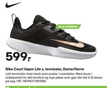 XXL Sport Nike court vapor lite s, tennissko, dame/herre tilbud