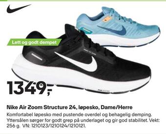 XXL Sport Nike air zoom structure 24, løpesko, dame/herre tilbud