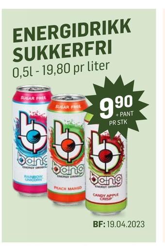 Holdbart Energidrikk sukkerfri tilbud