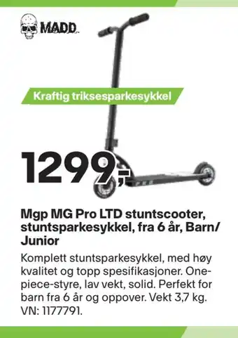 XXL Sport Mgp mg pro ltd stuntscooter, stuntsparkesykkel, fra 6 år, barn/ junior tilbud
