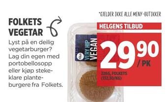 Meny Folkets vegetar tilbud