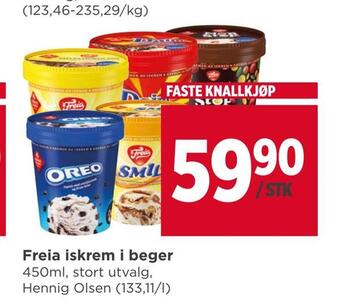 Meny Freia iskrem i beger tilbud