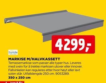 jem & fix Markise m/halvkassett tilbud