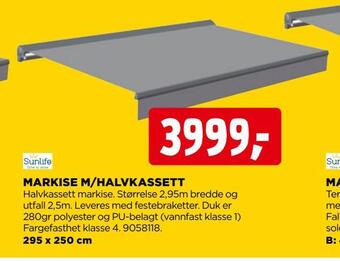 jem & fix Markise m/halvkassett tilbud
