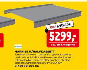 jem & fix Markise m/halvkassett tilbud