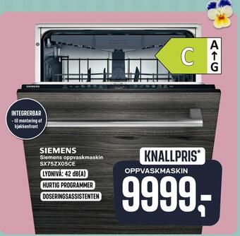 Skousen Siemens oppvaskmaskin sx75zx05ce tilbud