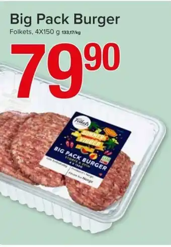 Spar Big Pack Burger Folkets, 4X150 g tilbud