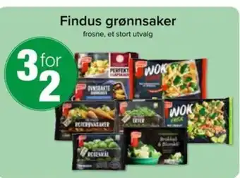 Spar Findus grønnsaker frosne, et stort utvalg tilbud