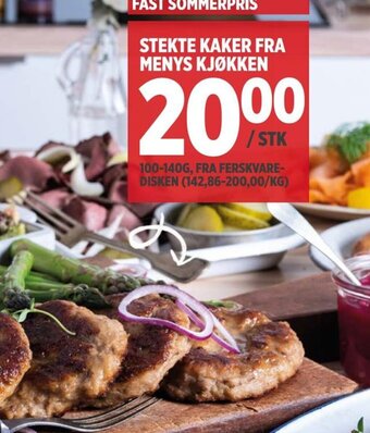 Meny STEKTE KAKER FRA MENYS KJØKKEN tilbud