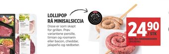 Meny LOLLIPOP RÅ MINISALSICCIA tilbud