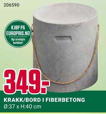 Europris Krakk/bord i fiberbetong tilbud
