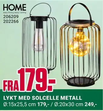 Europris Lykt med solcelle metall tilbud