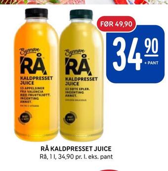 Rema 1000 Rå kaldpresset juice tilbud