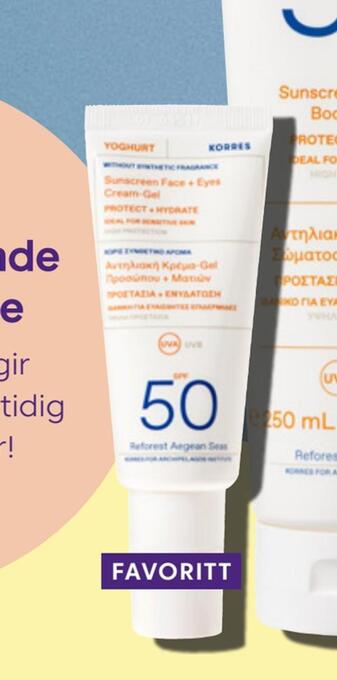 VITA Korres yoghurt face & eyes cream-gel tilbud