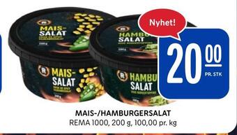 Rema 1000 Mais-/hamburgersalat tilbud